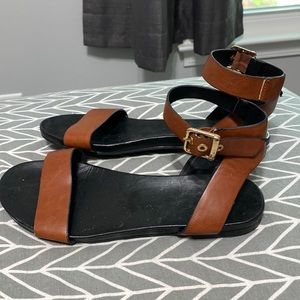 Tan and Black Sandals